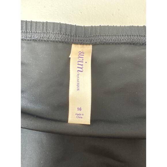 Cacique Swim Lane Bryant Black Side Slit Swim Skirt Sz: 16 - Picture 5 of 8